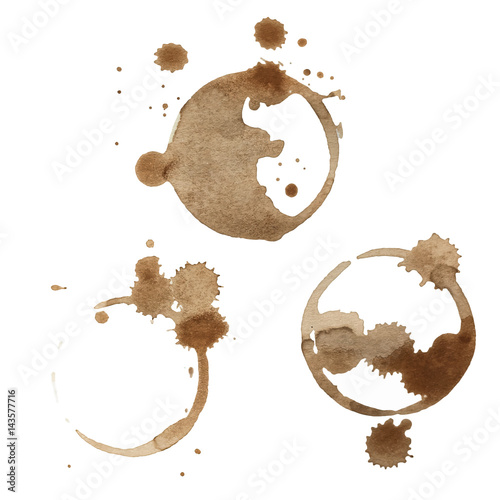 Coffee Stain Rings Vector Set