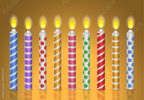 Set of happy party candles