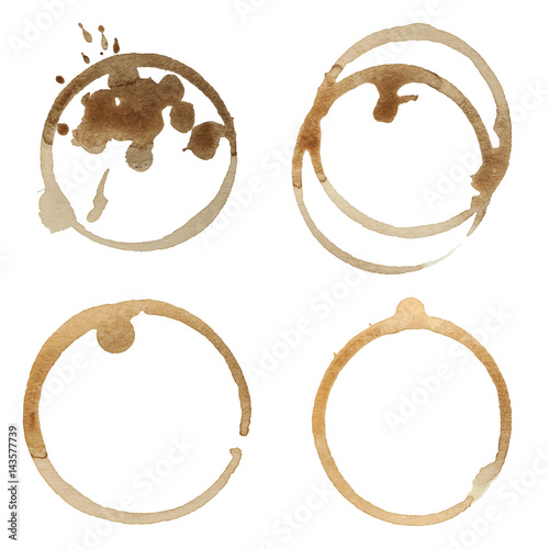 Coffee Stain Rings Vector Set