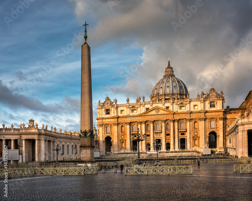 Saint Peter Square and Saint Peter Basilica in the Morning, Rome, Italy