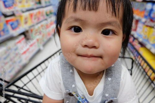 Cute Baby girl , close-up portrait, Portrait of a beautiful baby girl photo