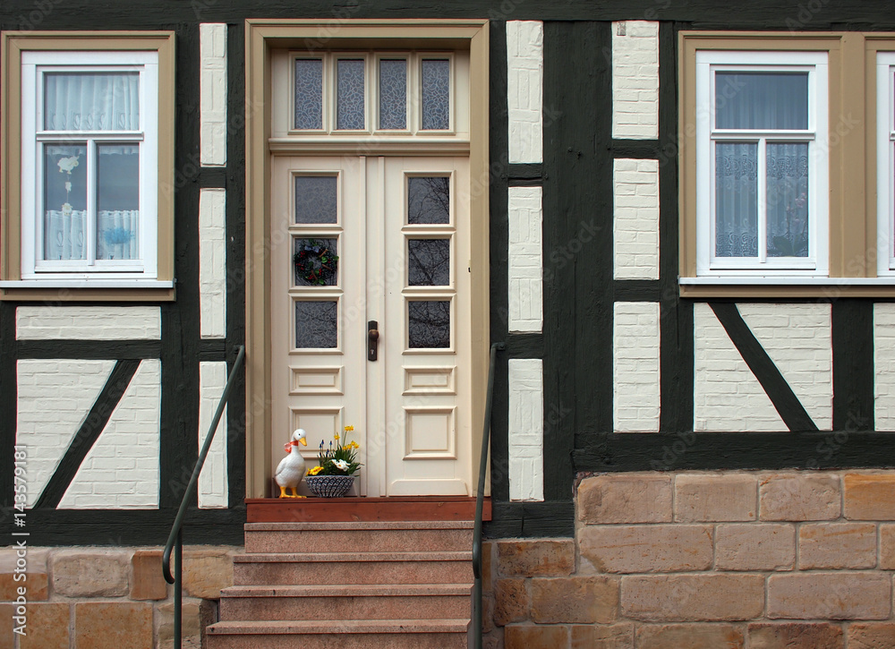 Naklejka premium Hauseingang mit Treppe