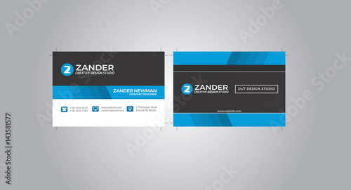  Modern Business Card, Print-ready,CMYK with Trim marks