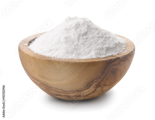 Wooden bowl of salt