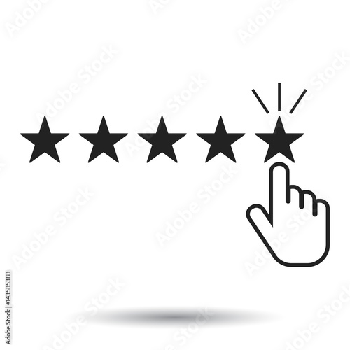 Customer reviews, rating, user feedback concept vector icon. Flat illustration on white background.