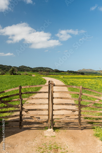Gate in a country road in Menorca, Spain.