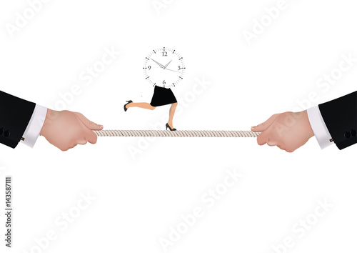 donna con orologio corre