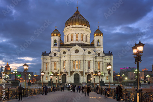 Cathedral of Christ the Saviour in the Evening, Moscow, Russia © anshar73