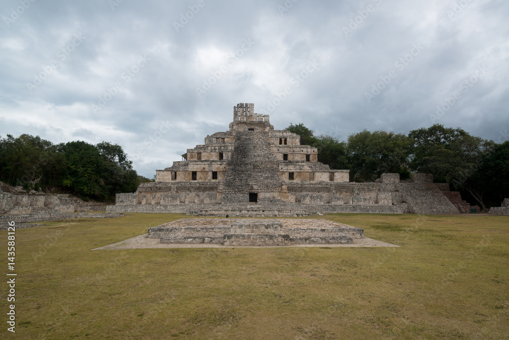 Famous Mayan city, Zona archeologica Edzna near Campeche, Mexico
