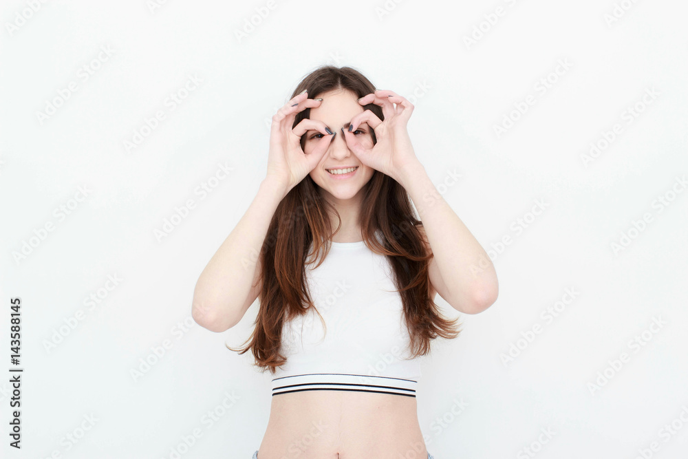 Young casual woman style isolated over white background. studio portrait, Young casual woman style isolated over white background. studio portrait,