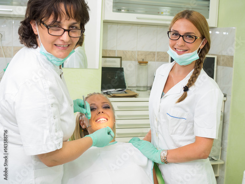 Girl having a dental examination