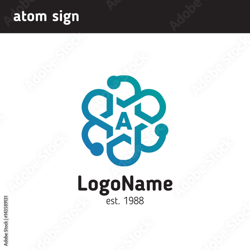 sign in the form of atom for the company