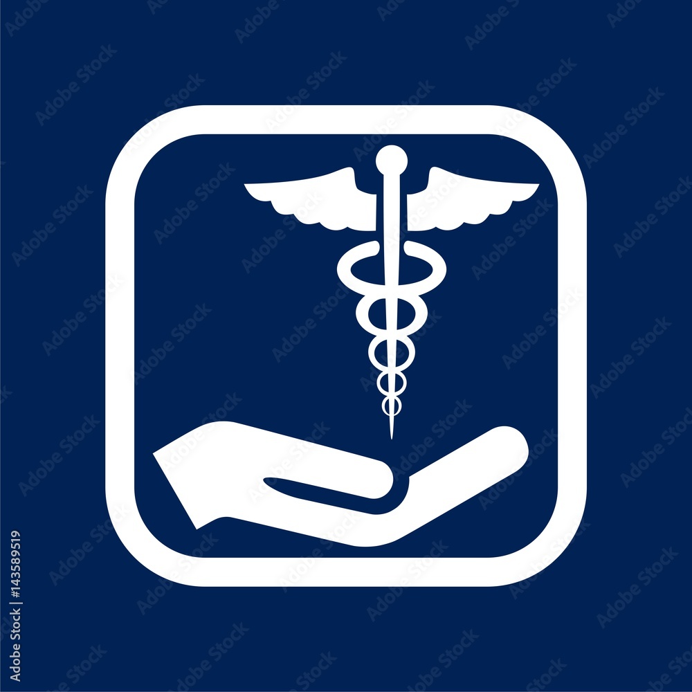 Abstract black caduceus sign - Illustration