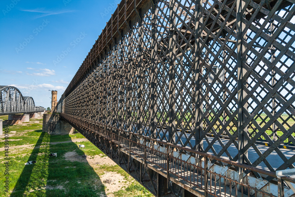 Road bridge on the river Vistula in Tczew, Poland Road bridge on the river Vistula in Tczew, Poland