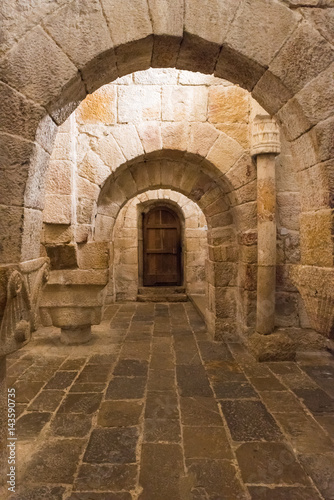 Gate of the Crypt of the Monastery of Leyre in Navarra. Spain