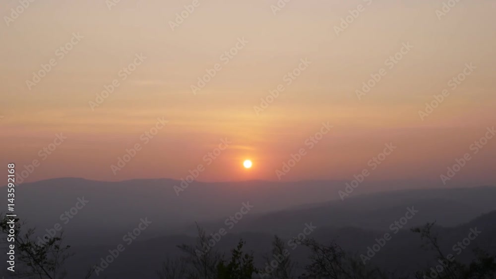 Time-lapse motion of Beautiful sunset, view from Mountain in Thailand Time-lapse motion of Beautiful sunset, view from Mountain in Thailand