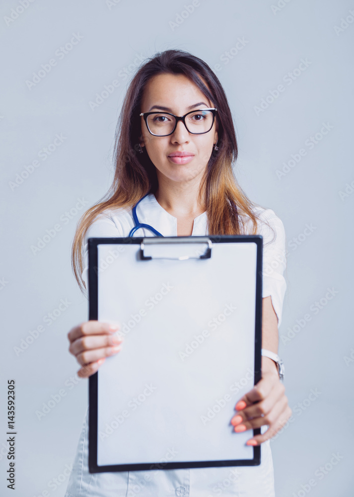 Doctor on white background.