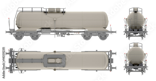 rail tank oil isolated on white 3d rendering
