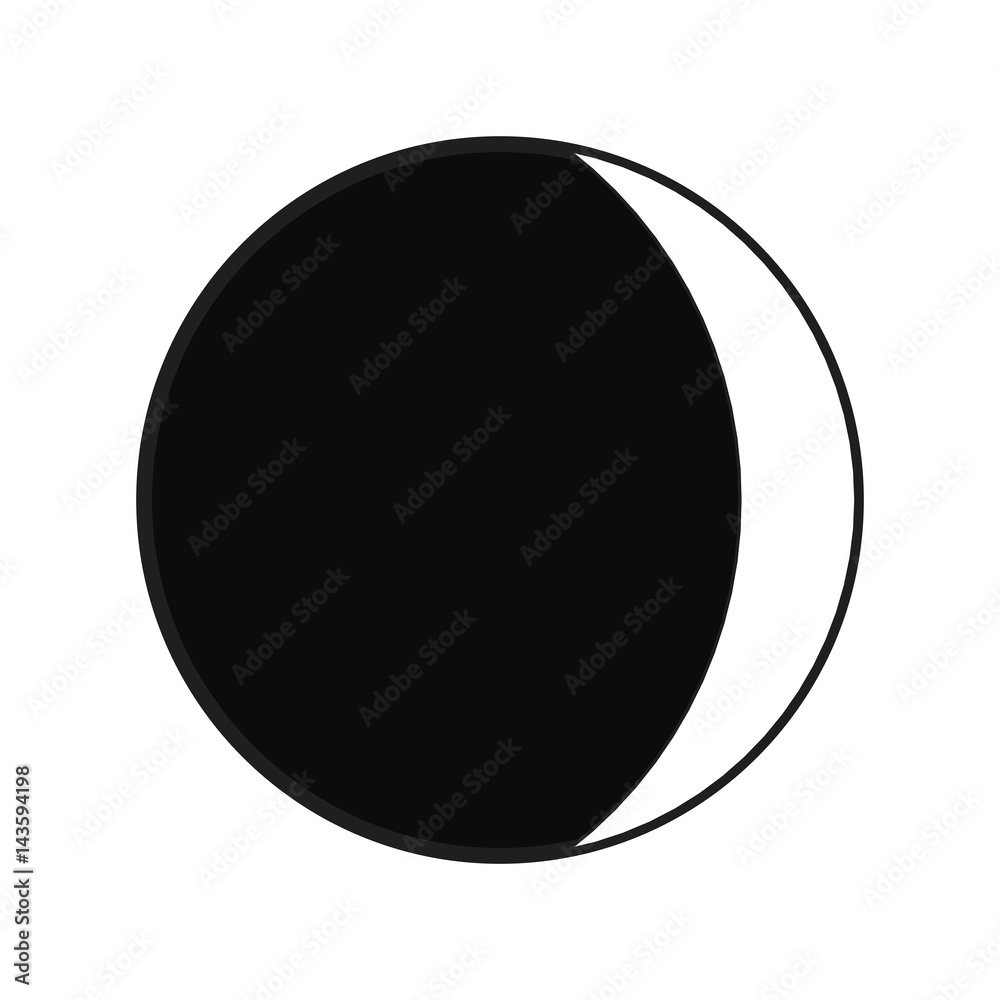 Raster illustration. Moon. Lunar. The phases of the moon. Logo or