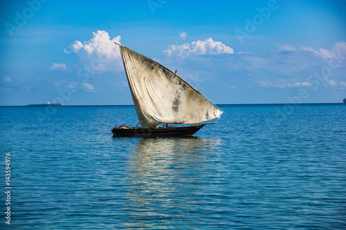 Принти на полотні Traditional fishing sailboat dhow Zanzibar