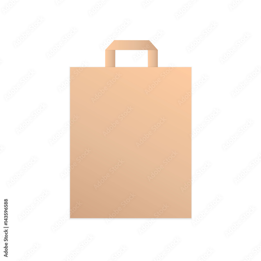 Realistic Vector Kraft Paper Shopping Bag Realistic Vector Kraft Paper Shopping Bag