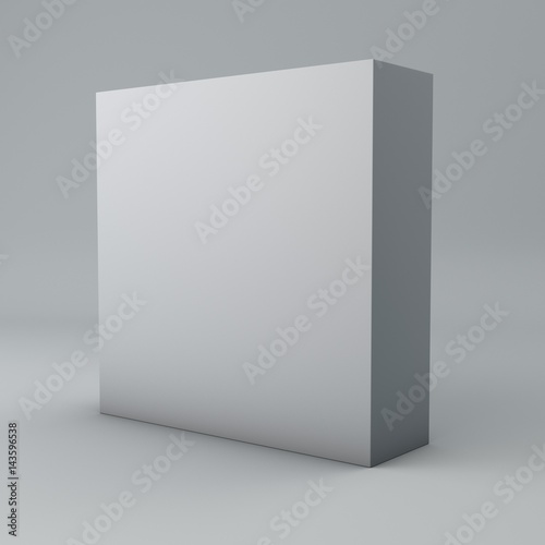 Blank tall box . 3d illustration isolated on gray background