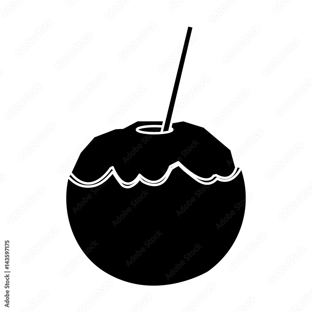 Obraz premium coconut cocktail icon image vector illustration design 