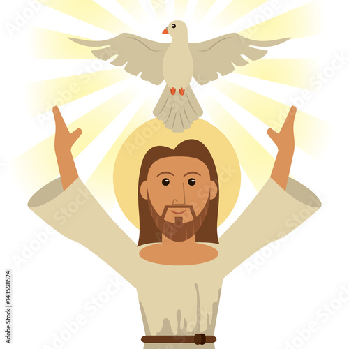 jesus christ holy spirit religious symbol vector illustration eps 10