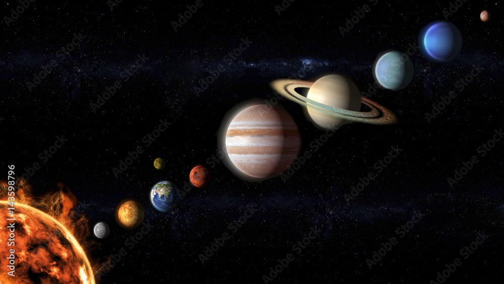 Naklejka premium planets of the Solar System view from space