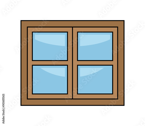 Window cartoon vector symbol icon design.