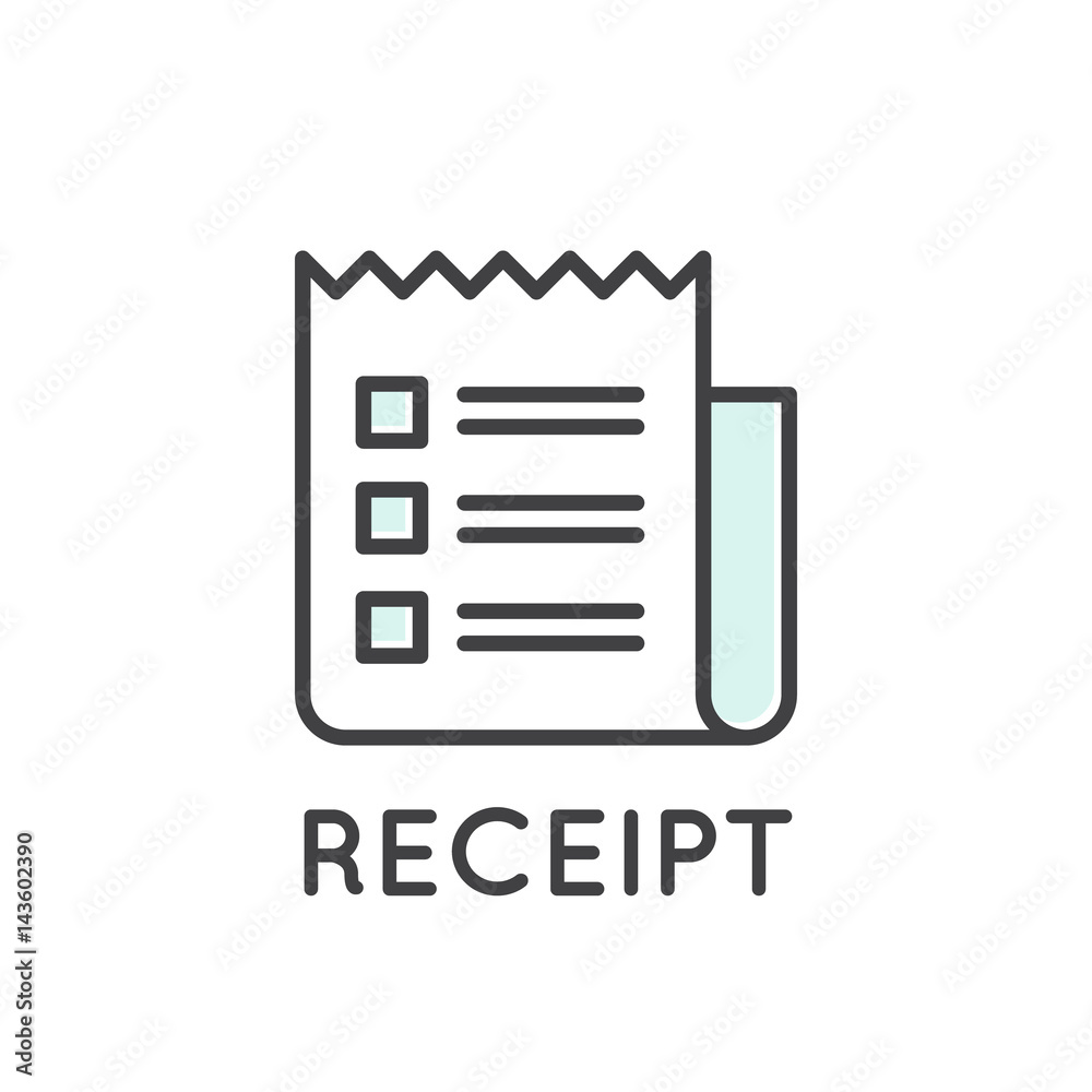 Vector Icon Style Illustration of Receipt paper Invoice, Isolated Logo Vector Icon Style Illustration of Receipt paper Invoice, Isolated Logo