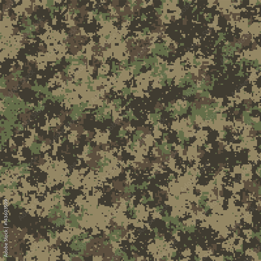 Abstract military or hunting digital camouflage background. Seamless pattern. - obrazy, fototapety, plakaty 