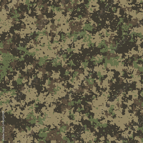 Abstract military or hunting digital camouflage background. Seamless pattern. photo