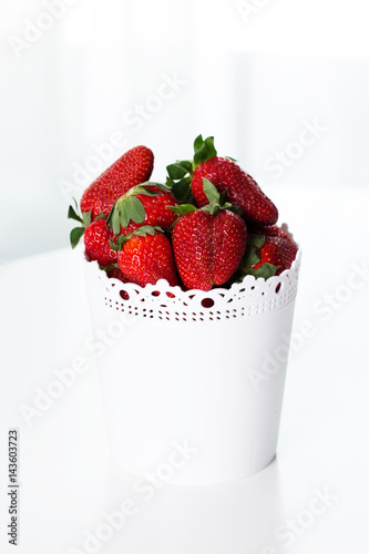 fresh Strawberry in a bowl. photo