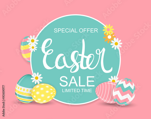 Happy Easter Spring Holiday Background Vector Illustration