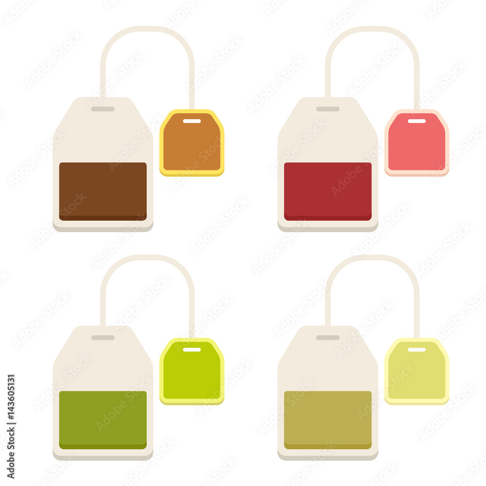 Teabags illustration set Teabags illustration set