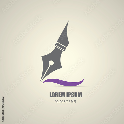 vector flat Fountain pen icon isolated