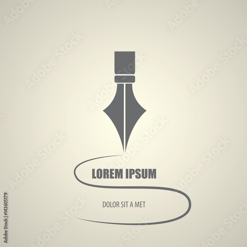 vector flat Fountain pen icon isolated