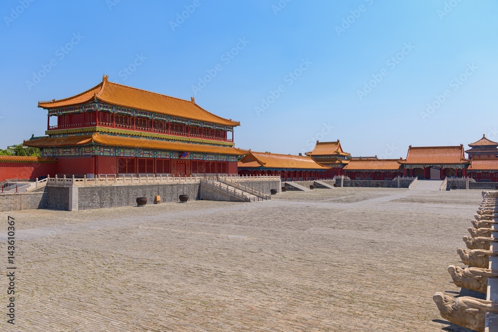 Traditional Chinese building under blue sky Traditional Chinese building under blue sky