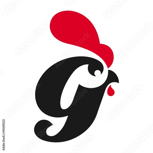 rooster logo vector. letter G logo.