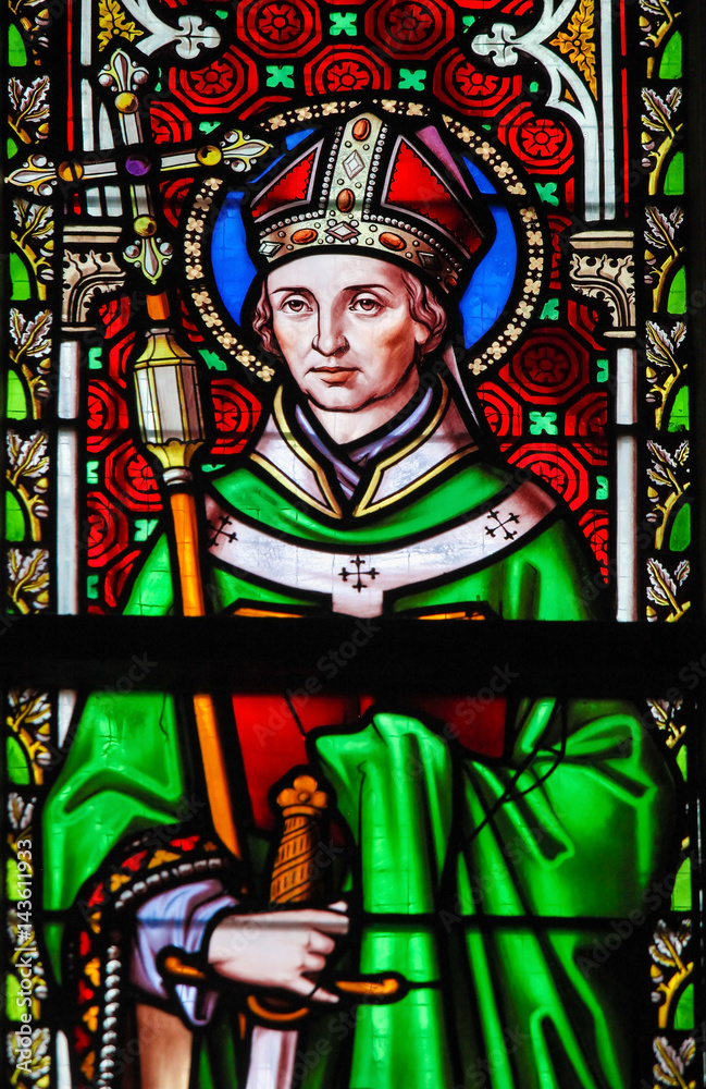 Obraz premium Stained Glass - Saint Eugene