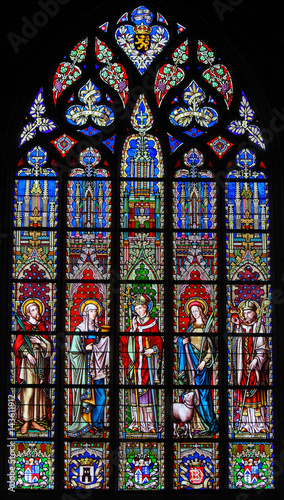 Stained Glass - Saints Emilius  Joanna  Eugene  Agnes and Augustine