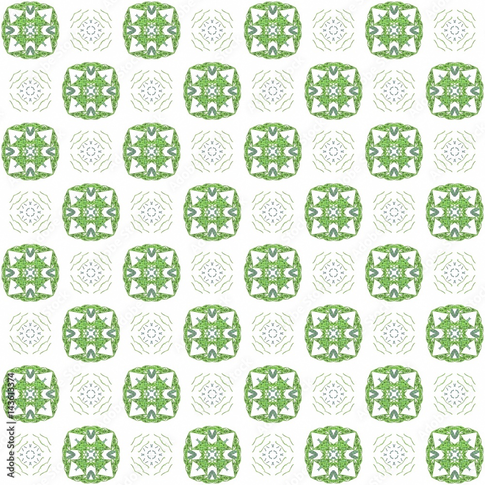 Seamless texture with 3D rendering abstract fractal green pattern