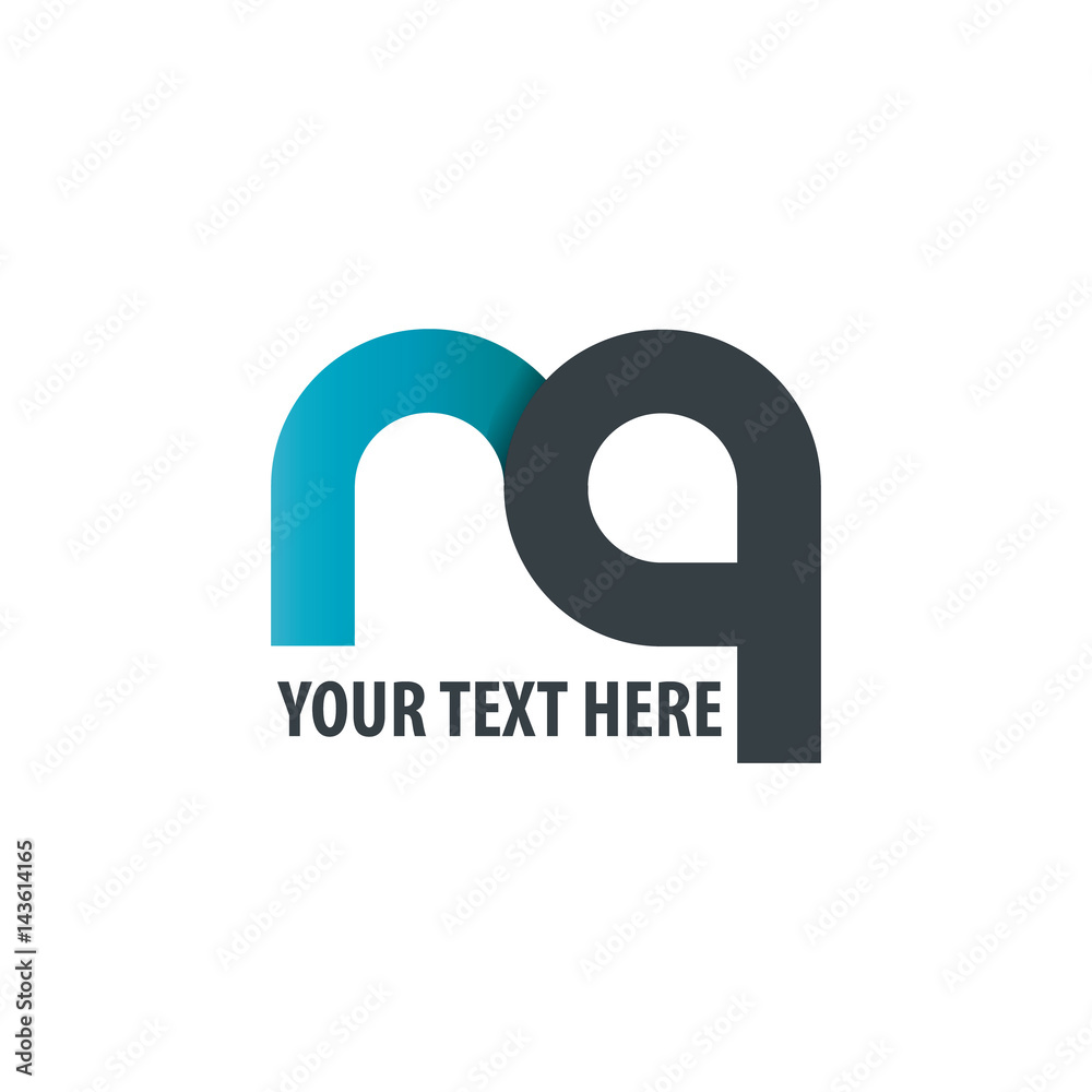 Initial Letter NQ RQ Rounded Lowercase Logo Initial Letter NQ RQ Rounded Lowercase Logo