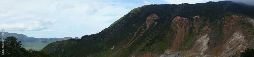 Sulfur mine panoramic - Hakone (Japan)