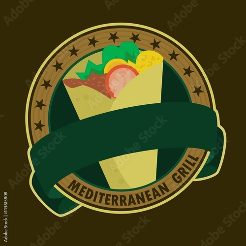shawarma logo template. logo vector.