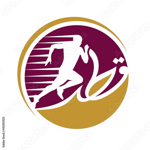 qatar logo vector. athletic logo. run logo.