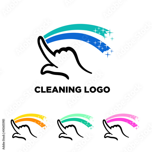 hand touch cleaning logo