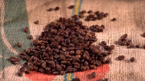 Falling coffee beans. High quality 4k