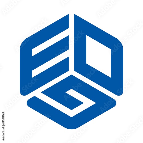 hexagonal logo vector. text logotype.